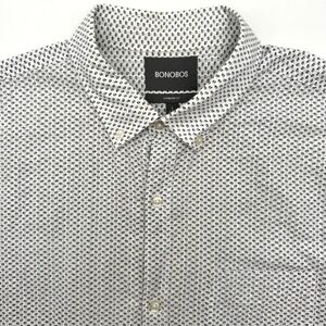 Bonobos Standard‎ Fit Men's Short Sleeve Large Short White Geometric Button Up